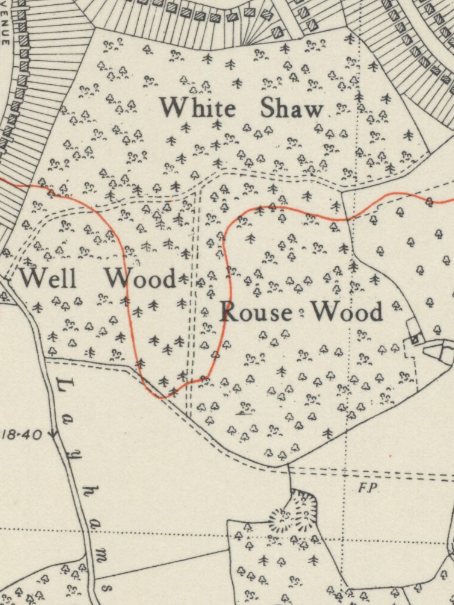 1938 Map showing the three woods